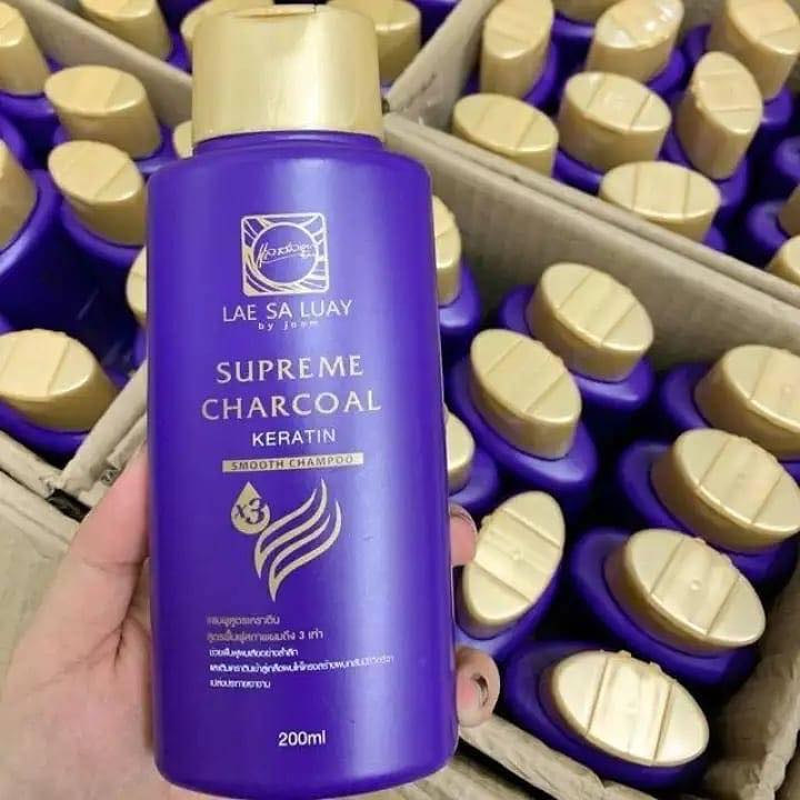 Lae Sa Luay Supreme Charcoal Keratin Smooth Shampoo 200ml